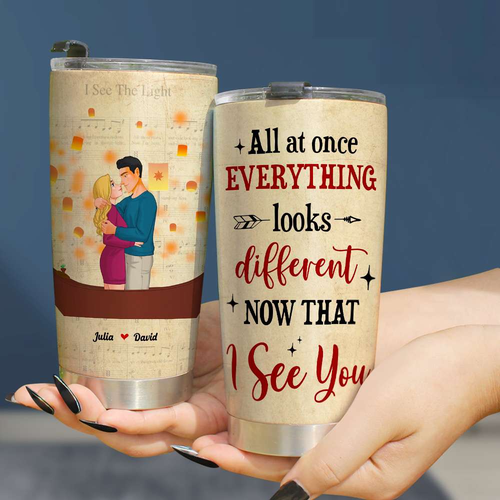 Personalized Couple Tumbler - I See You Tumbler Cup PopCulturePrints