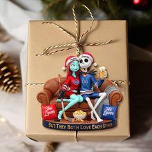 Load image into Gallery viewer, But They Both Love Each Other - Personalized Sporty Couple Christmas Ornament Ornament PopCulturePrints
