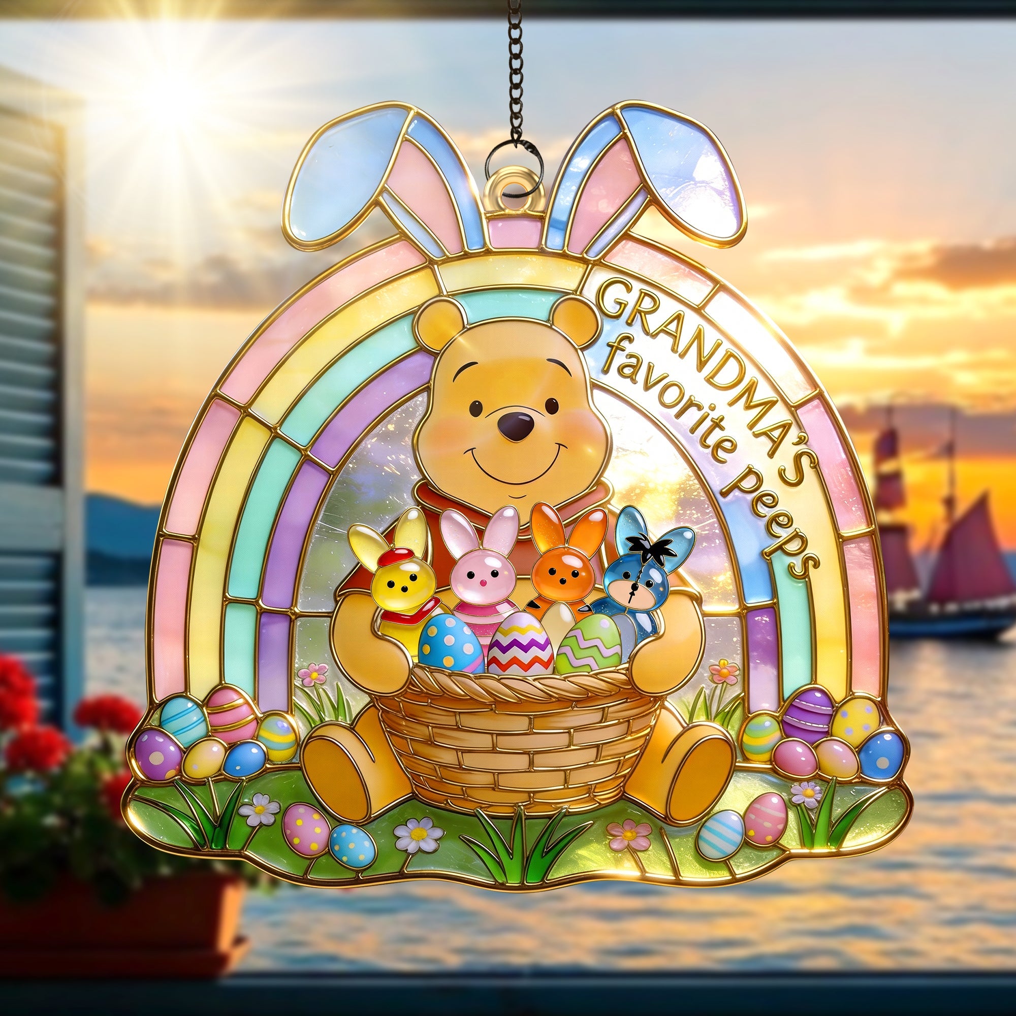 “Nana's Favorite Peeps” - Personalized Bright Easter Grandma Suncatcher - Gift for Grandma & Family