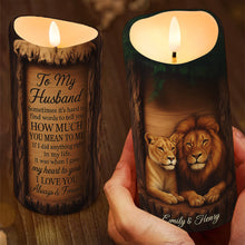 Load image into Gallery viewer, To My Husband - Personalized King &amp; Queen LED Candle Gift for Couples Led Candle PopCulturePrints
