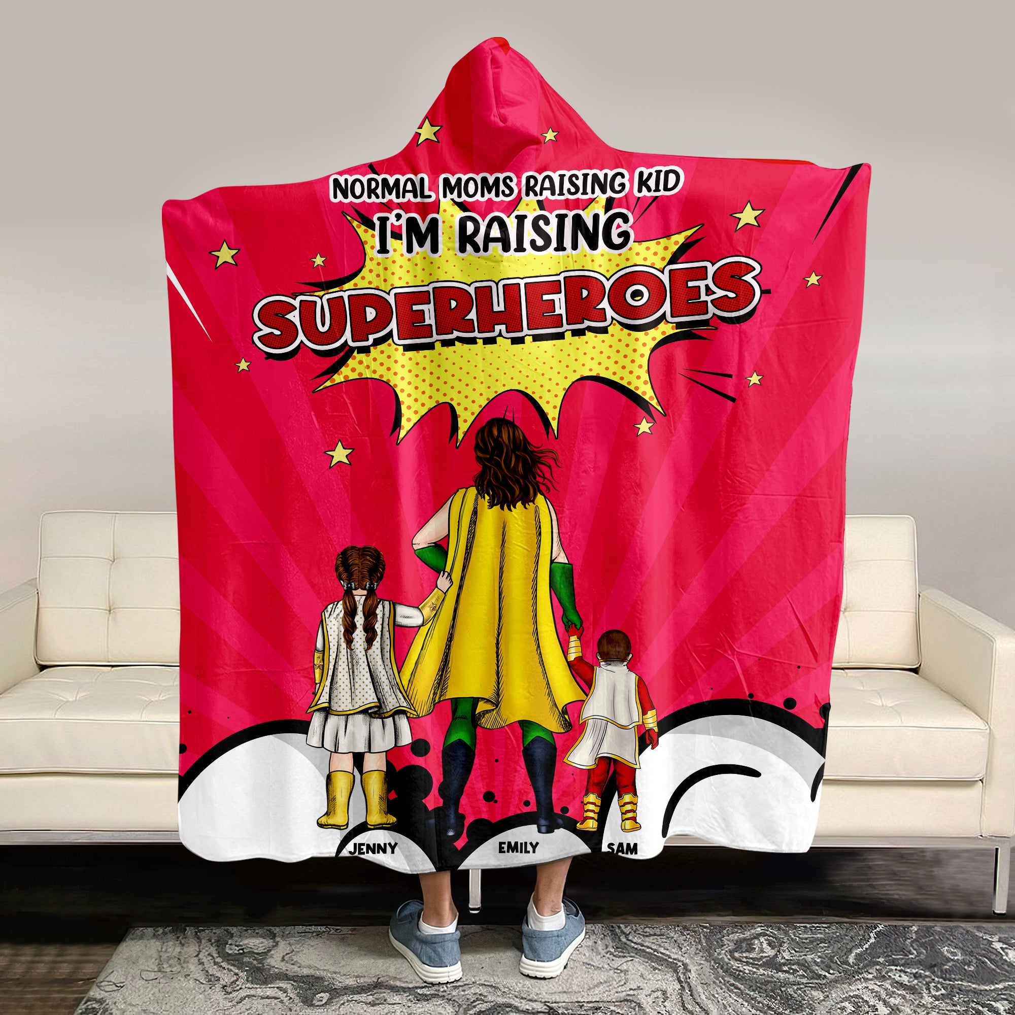 Personalized Supermom Wearable Blanket Hoodie - Mother's Day Gift Blanket PopCulturePrints