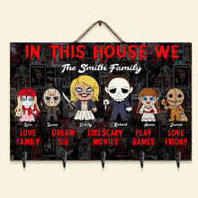 Load image into Gallery viewer, Customized Horror Family Key Hanger - Scary Movie Lovers Wood Sign PopCulturePrints
