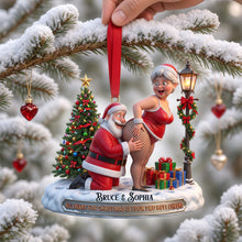 Load image into Gallery viewer, “All I Want for Christmas Is Your Two Butt Cheeks” - Naughty Old Couple Christmas Ornament - Personalized Gifts for Couples Ornament PopCulturePrints
