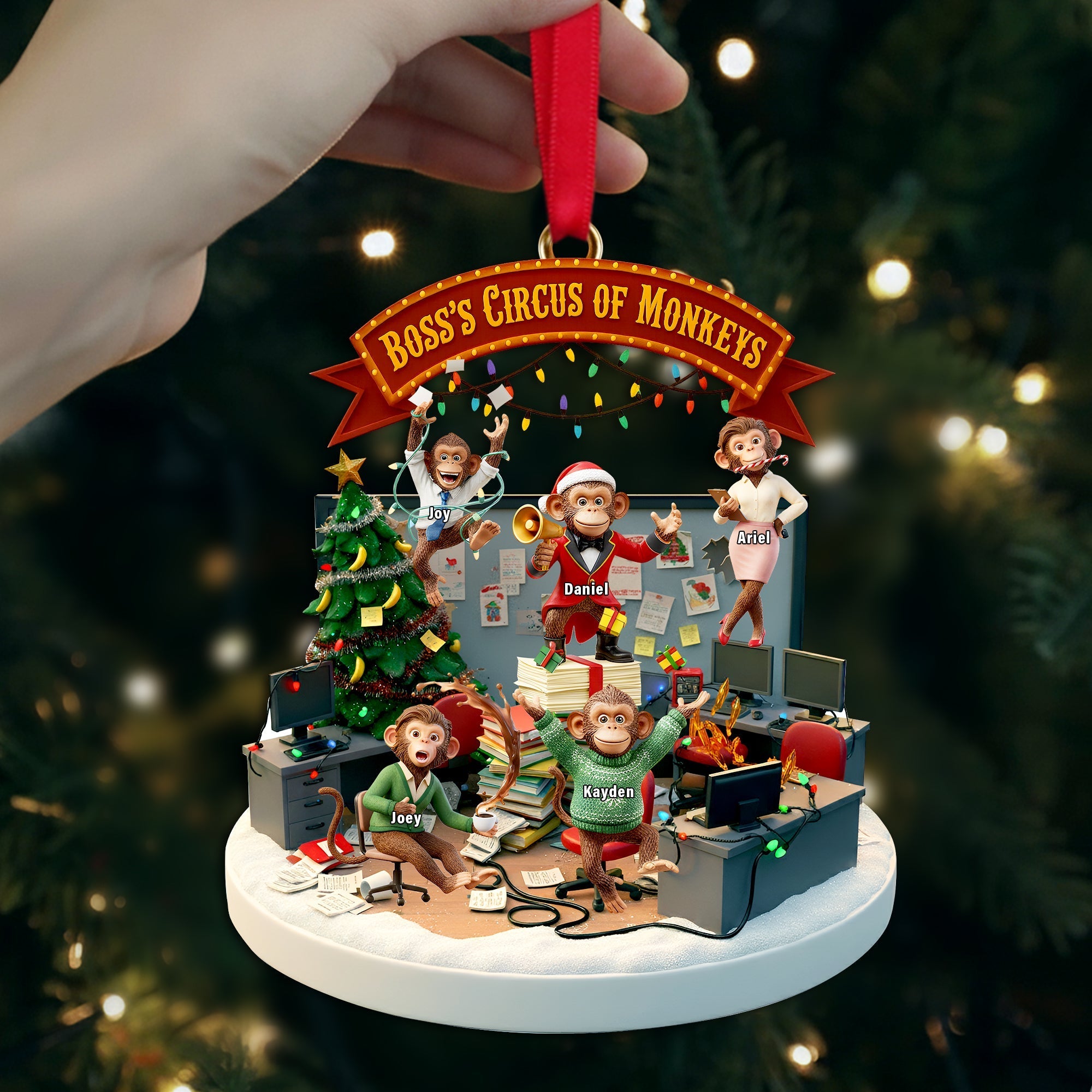 Bring Joy and Laughter with Our Funny Boss's Circus Ornament - Personalized Gift for Fun Office Workers Ornament PopCulturePrints