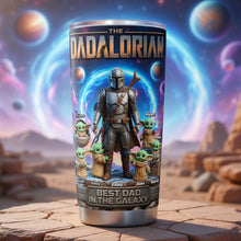 Load image into Gallery viewer, “The Best Dad in the Galaxy” - Customizable Best Space Dad Tumbler - Perfect Gift for Fathers and Grandfathers Tumbler Cup PopCulturePrints
