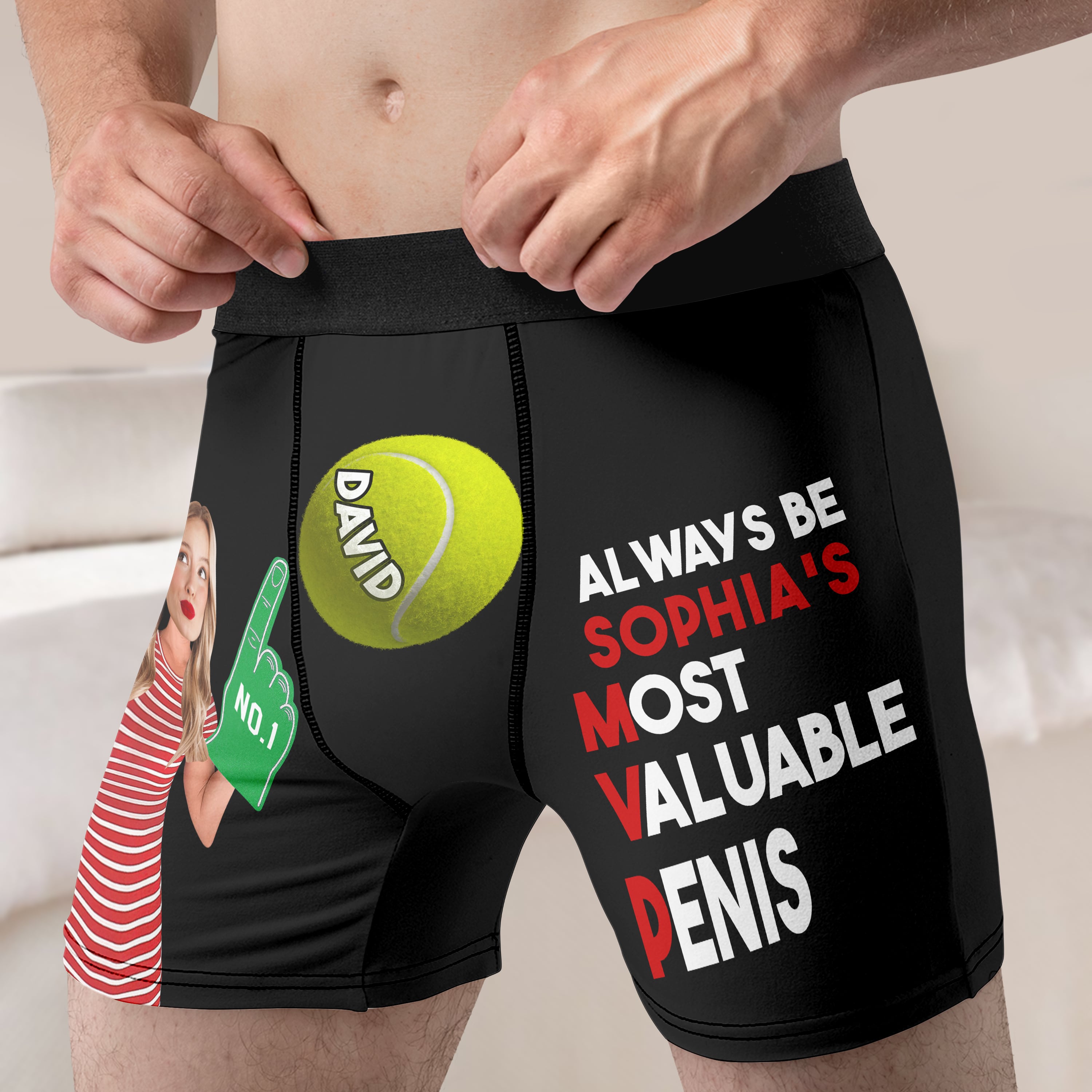 Personalized Sport Couples Boxer Briefs - Custom Photo Gift for Him Boxer Briefs PopCulturePrints