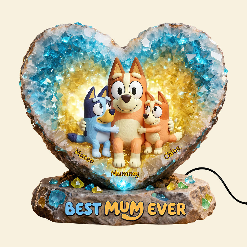 “Best Mum Ever” - Glowing Hug Motherhood Light Box - Personalized Gift for Mom, Grandma and Loved Ones Light Box PopCulturePrints