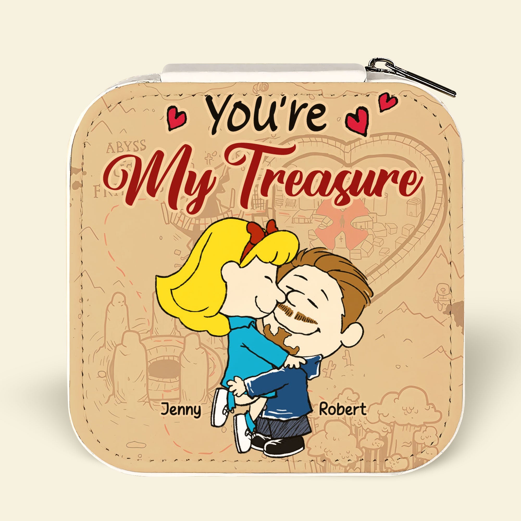 Customizable 'You're My Treasure' Jewelry Box for Couples Jewelry Box PopCulturePrints
