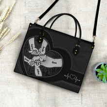 Load image into Gallery viewer, “Together in Love” - Personalized Leather Bag - Gift for Mom, Grandma &amp; Loved Ones Leather Bag PopCulturePrints
