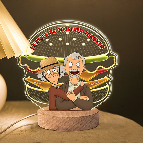 Lettuce Be Together Forever - Personalized LED Light for Couples Led Night Light PopCulturePrints