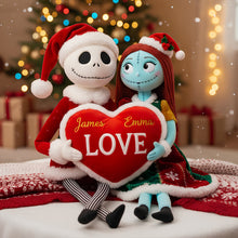 Load image into Gallery viewer, Celebrate Love This Christmas with Custom Couple Pillow - Perfect Personalized Gift for Lovebirds Pillow PopCulturePrints
