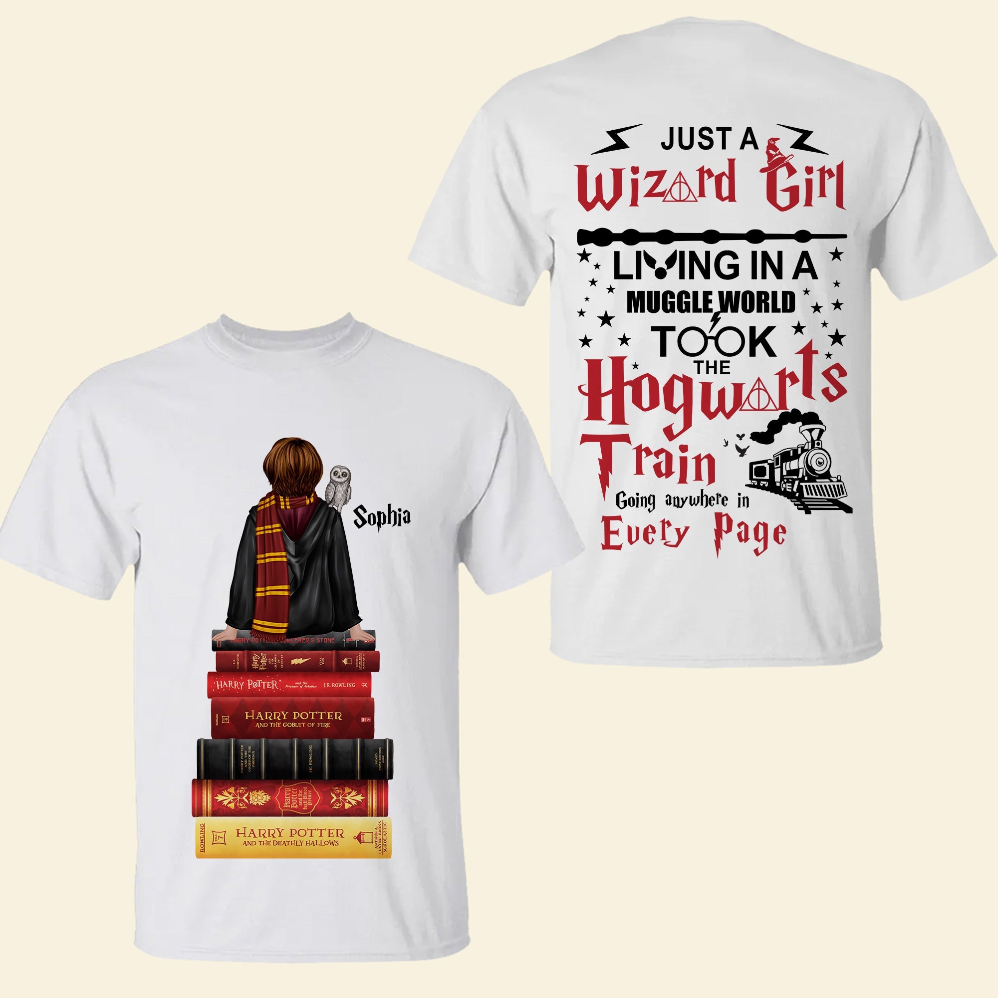 Personalized Harry Potter Book Lover Shirt - Custom Wizard Girl Tee