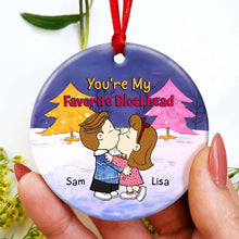Load image into Gallery viewer, Personalized Romantic Christmas Ornament for Couples | Custom Ceramic Gift | Valentine&#39;s Day Gifts Ornament PopCulturePrints

