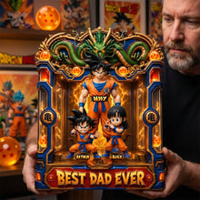 Load image into Gallery viewer, “Best Dad Ever” - Legendary Dad and Kids Acrylic Plaque - Personalized Gifts for Dad Shaped Plaques PopCulturePrints

