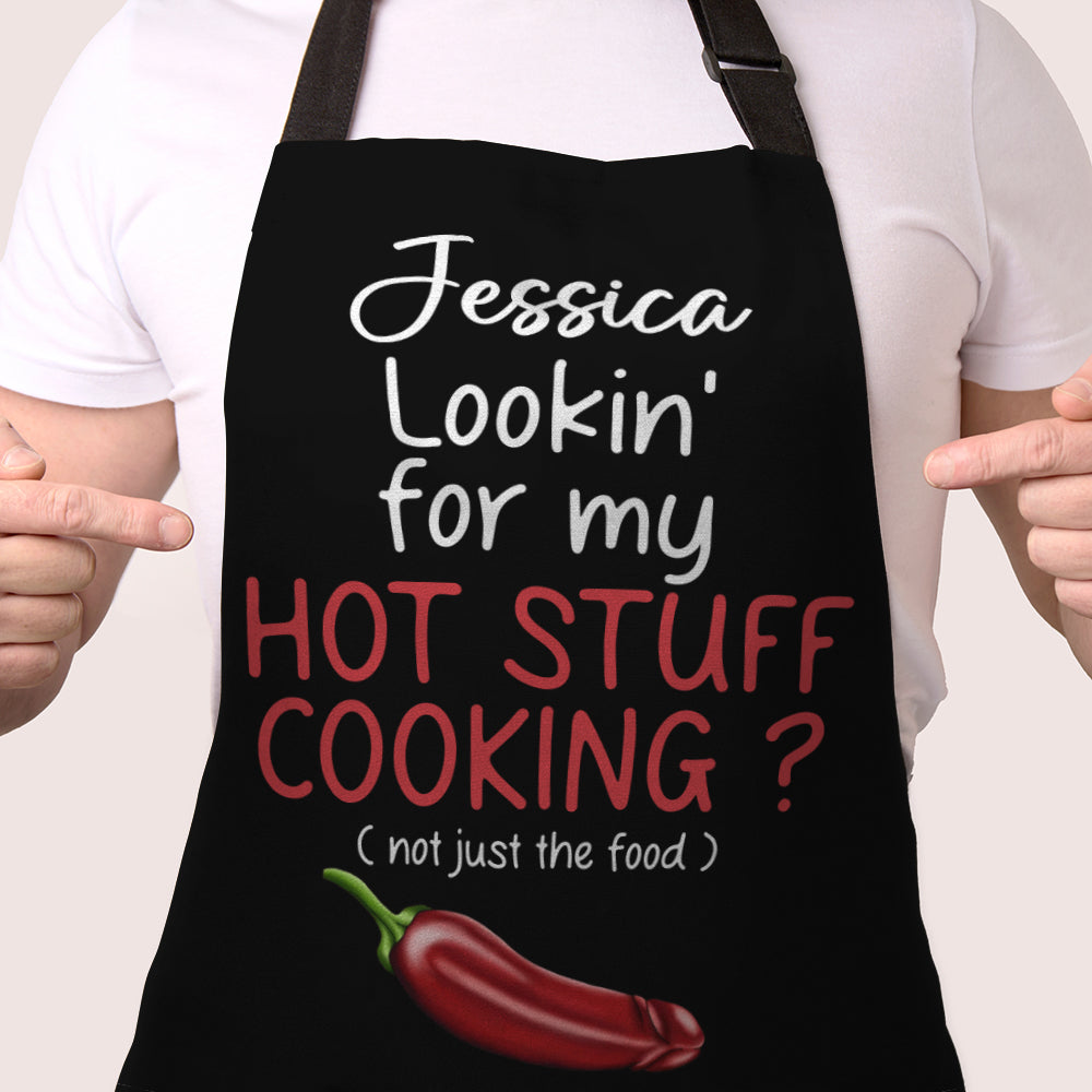 Personalized Couple Apron - Hot Stuff Cooking Aprons PopCulturePrints