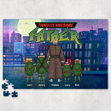 Load image into Gallery viewer, Turtley Awesome Dad - Personalized Jigsaw Puzzle for Kids Jigsaw Puzzles PopCulturePrints
