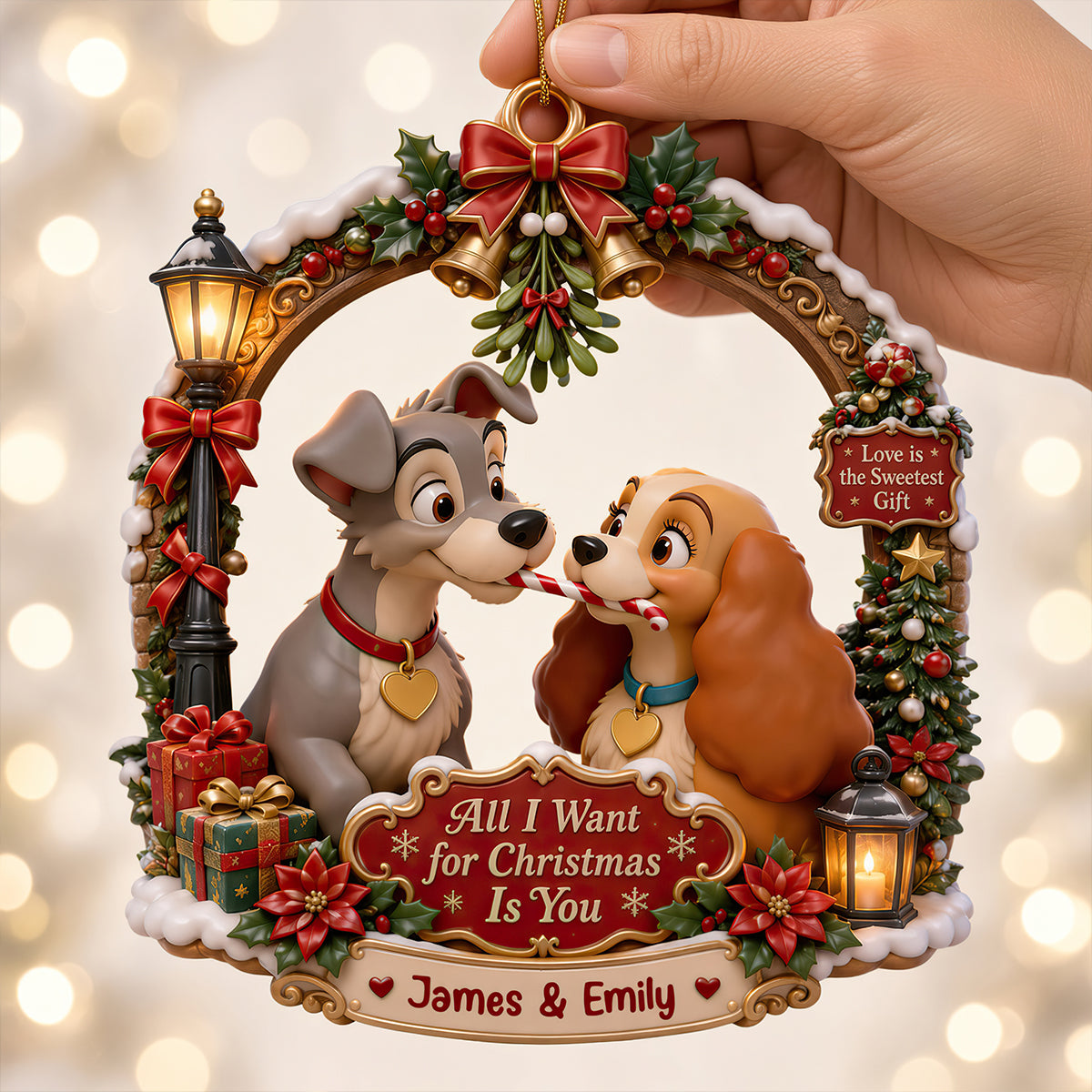 All I Want for Christmas Is You - Personalized Ornament for Couples Ornament PopCulturePrints