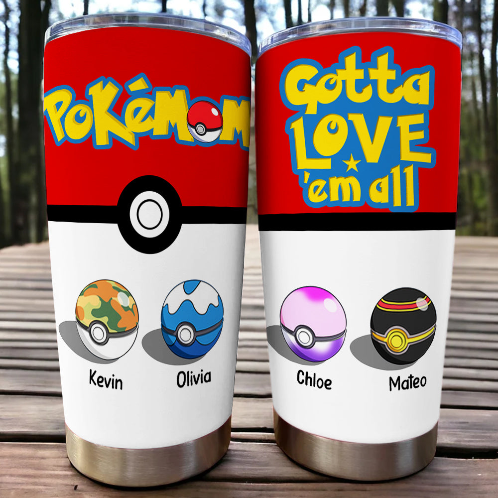 Celebrate Mom's Power with Love | Personalized Mom Tumbler - Custom Gift for Mom, Grandma & More! Tumbler Cup PopCulturePrints
