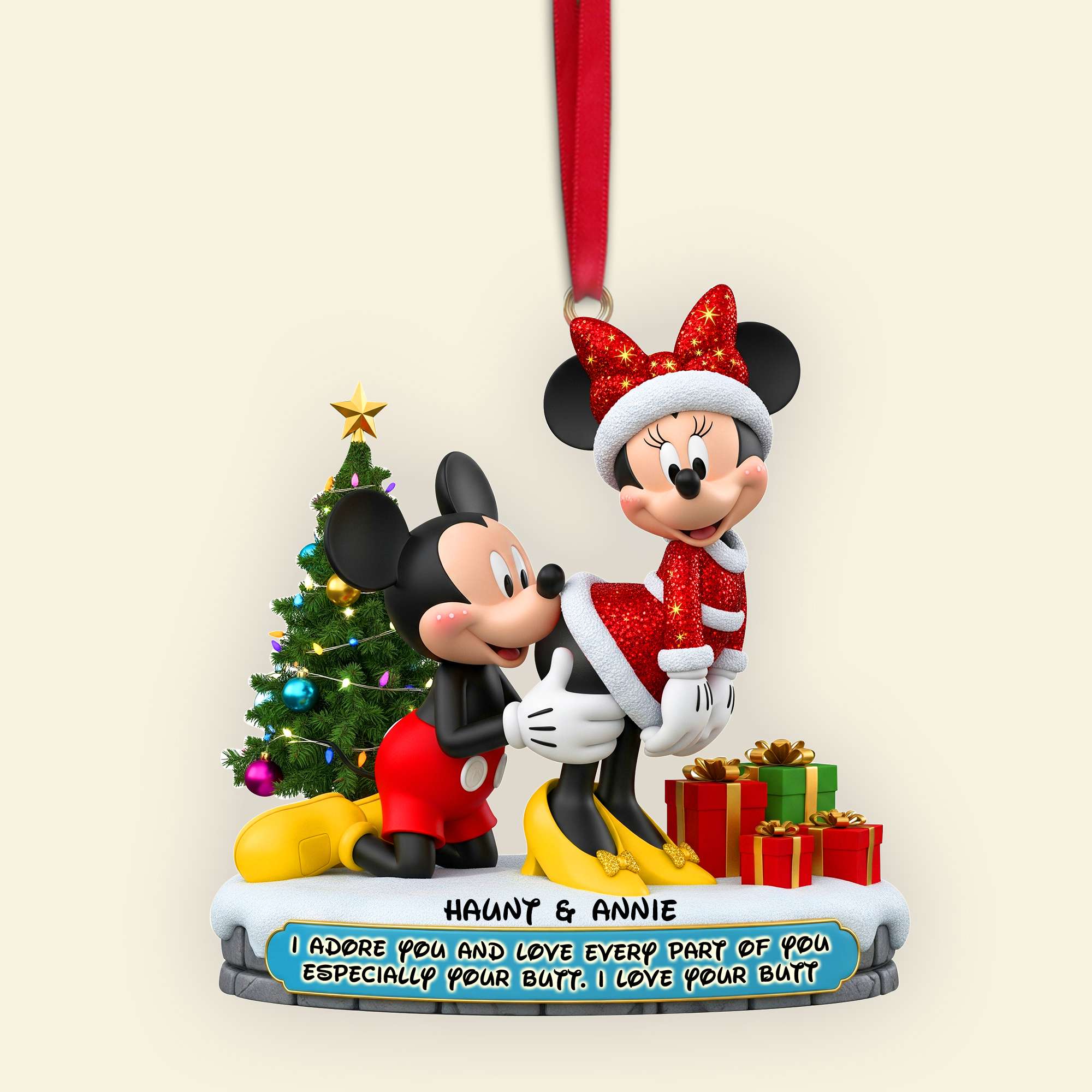 I Adore You - Personalized Couple Christmas Ornament Ornament PopCulturePrints