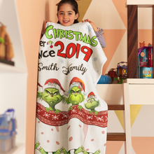 Load image into Gallery viewer, Custom Christmas Family Blanket - Stolen Christmas Together Design
