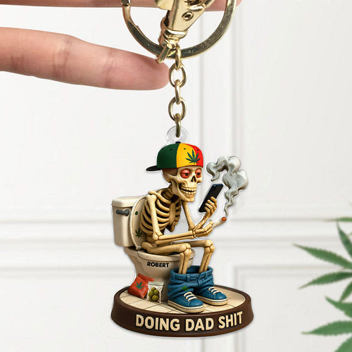 Doing Dad Sh** Plaque - Personalized Gifts for Dads Who Embrace Humor Keychains PopCulturePrints