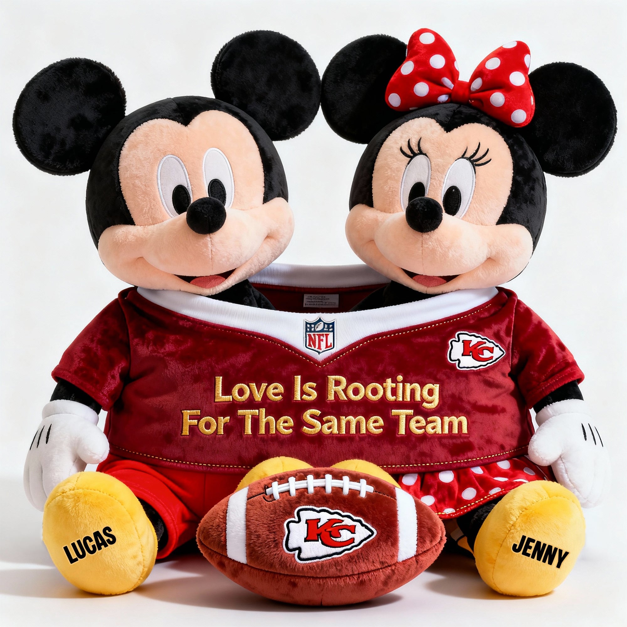 “Love Is Rooting For The Same Team” - Couple American Football Custom Shape Pillow - Personalized Gifts For Couples Pillow PopCulturePrints