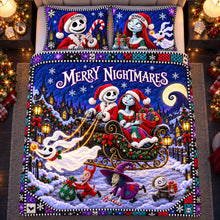 Load image into Gallery viewer, Spooky Couple Christmas Quilt Bed Set - Personalized Gift for Couples

