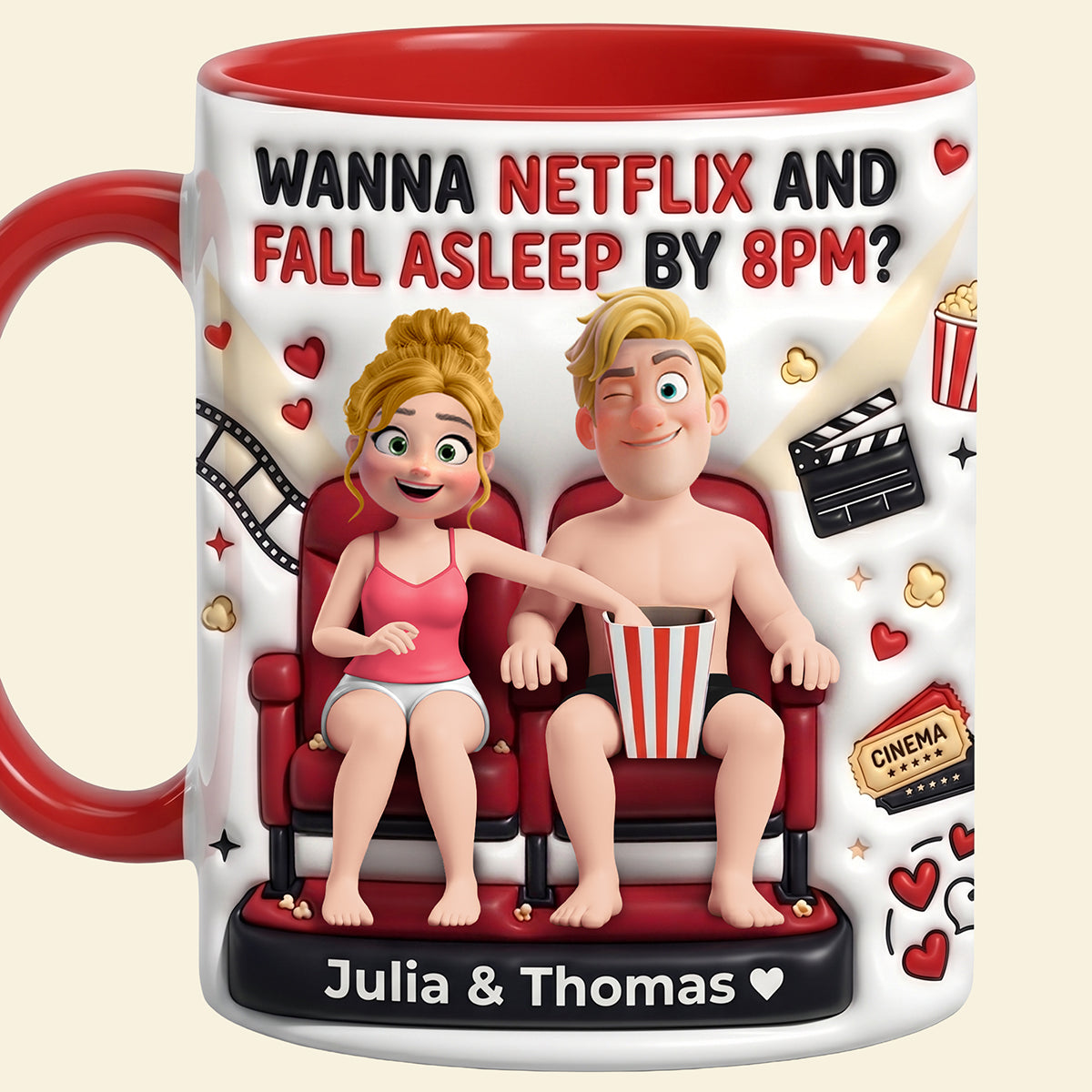 Wanna Netflix and Fall Asleep by 8PM? - Personalized Coffee Mug for Couples