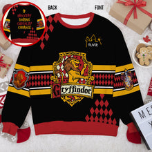 Load image into Gallery viewer, Personalized Gryffindor Ugly Christmas Sweater - Gift for Movie Fans &amp; Book Lovers
