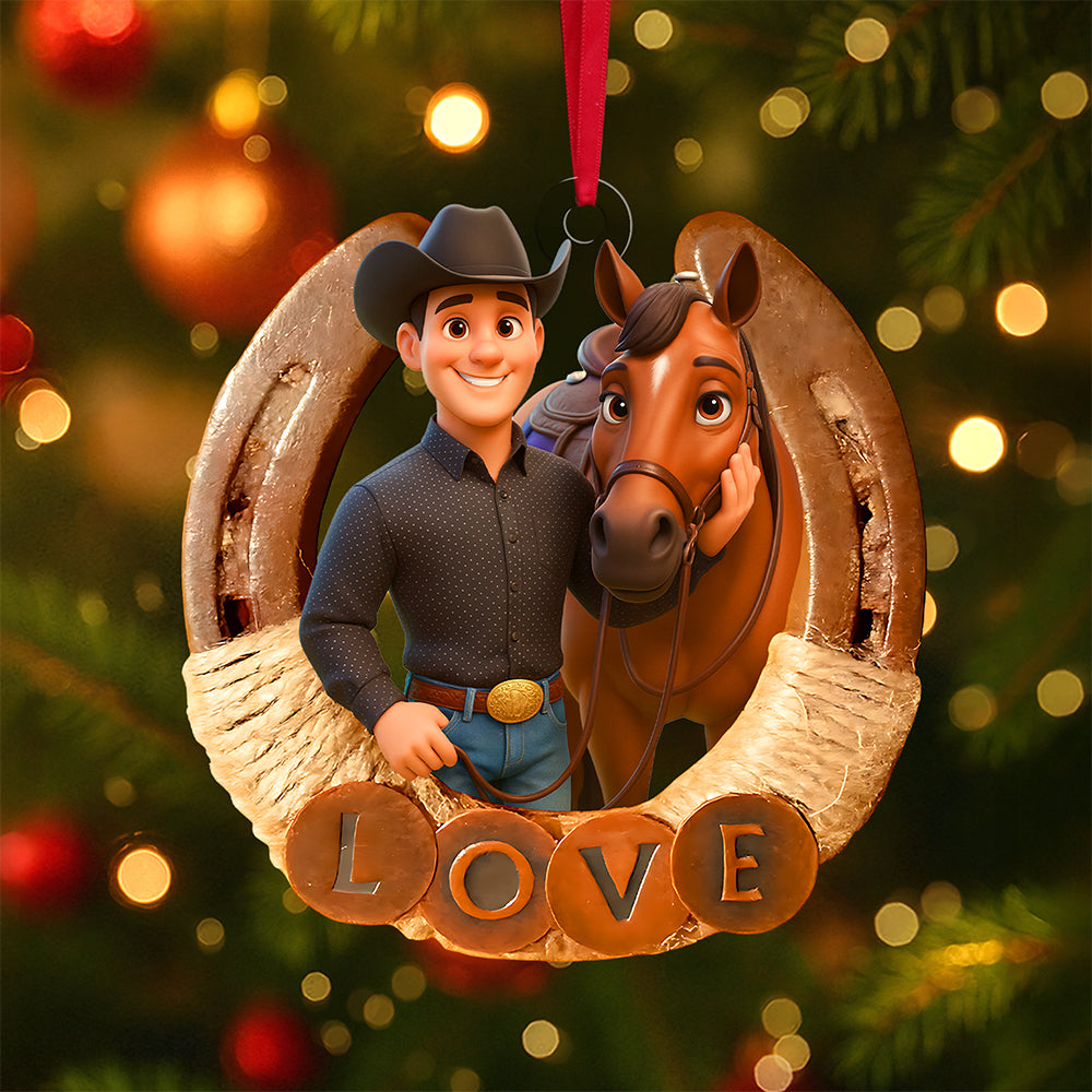 Love Your Horse – Custom Photo Ornament for Horse Lovers Ornament PopCulturePrints