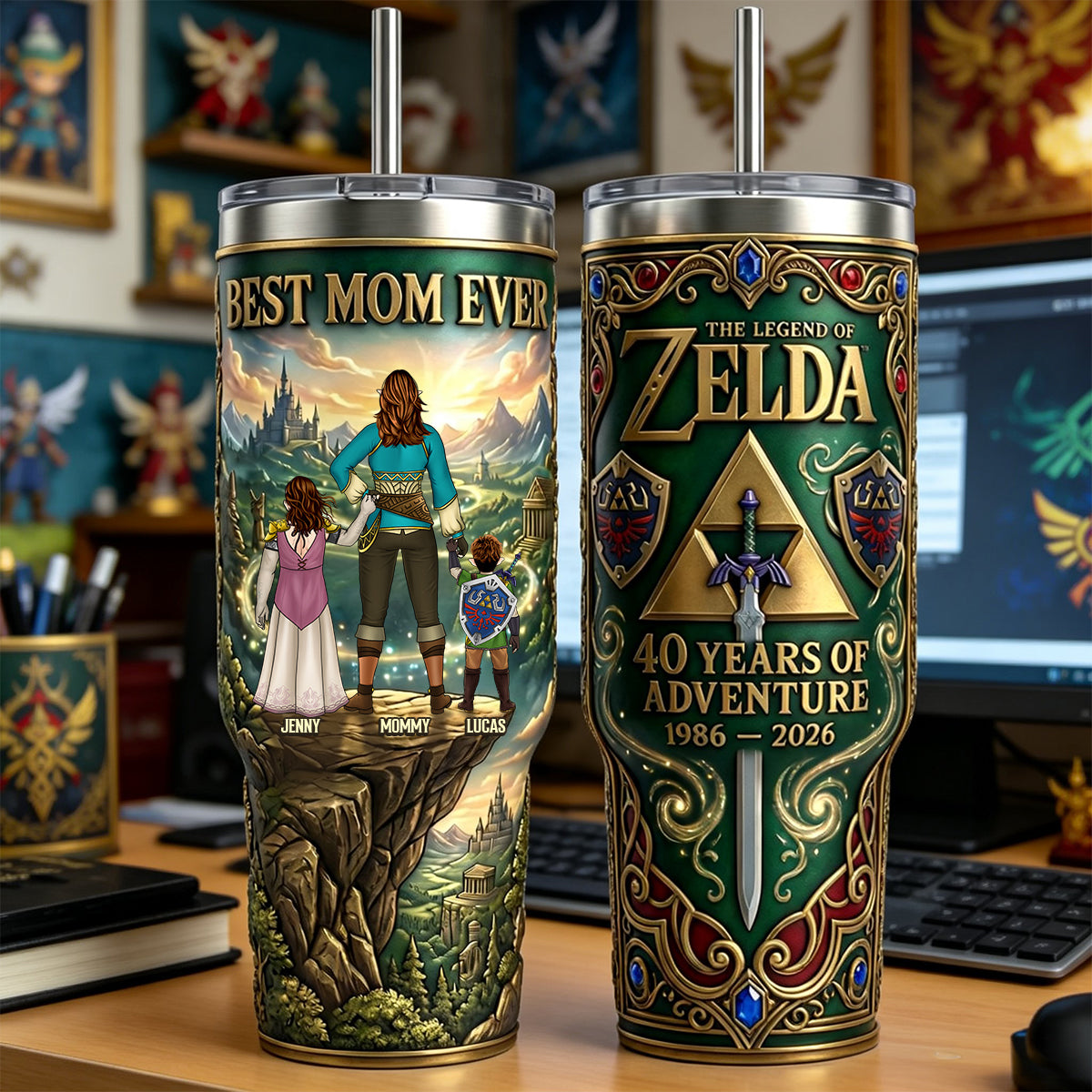 Best Mom Ever - Personalized Legendary Adventure Mom Tumbler | Custom Gift for Mom, Grandma, and More Tumbler Cup PopCulturePrints