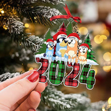 Load image into Gallery viewer, Personalized Family Christmas Ornament - Dogs &amp; Trees Design
