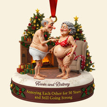 Load image into Gallery viewer, &quot;Annoying Each Other for 50 Years, Still Going Strong&quot; - Personalized Old Couple Christmas Ornament - Perfect Gift for Couples, Parents &amp; Grandparents Ornament PopCulturePrints
