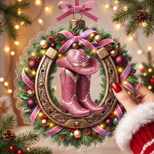 Load image into Gallery viewer, Sparkly Cowgirl &amp; Cowboy Acrylic Ornament - Personalized Christmas Gifts 06tyqn150826 Ornament PopCulturePrints
