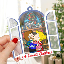 Load image into Gallery viewer, Custom Cartoon Couple Christmas Suncatcher - Perfect Valentine&#39;s Day Gifts Ornament PopCulturePrints
