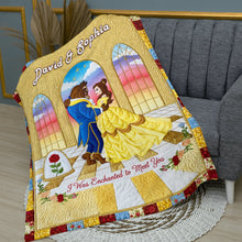 Load image into Gallery viewer, I Was Enchanted to Meet You - Personalized Enchanted Fairytale Couple Blanket for Lovers Blanket PopCulturePrints
