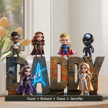 Load image into Gallery viewer, Funky Super Dad Quote - Personalized Custom Plaque Gift for Dad, Grandpa, Uncle, or Any Superhero Shaped Plaques PopCulturePrints
