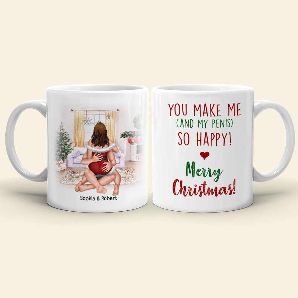 Personalized Naughty Christmas Mug for Couples - Fun Gift for Him/Her Coffee Mug PopCulturePrints