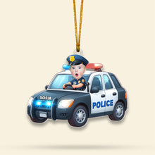 Load image into Gallery viewer, Personalized Kids Hero Photo Ornaments - Firefighter &amp; Police Themes Ornament PopCulturePrints

