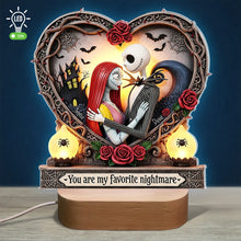 Load image into Gallery viewer, You Are My Favorite Nightmare - Personalized Spooky Night LED Light for Couples Led Night Light PopCulturePrints
