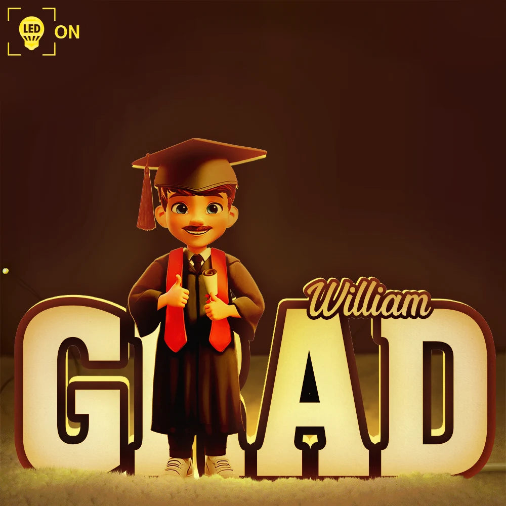 Celebrate Achievements: 3D Effect 2025 Graduation - Personalized Custom Shaped Light Box Light Box PopCulturePrints