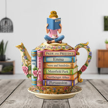 Load image into Gallery viewer, Tea &amp; Books Enthusiast Plaque - Personalized Gifts for Book Lovers Shaped Plaques PopCulturePrints
