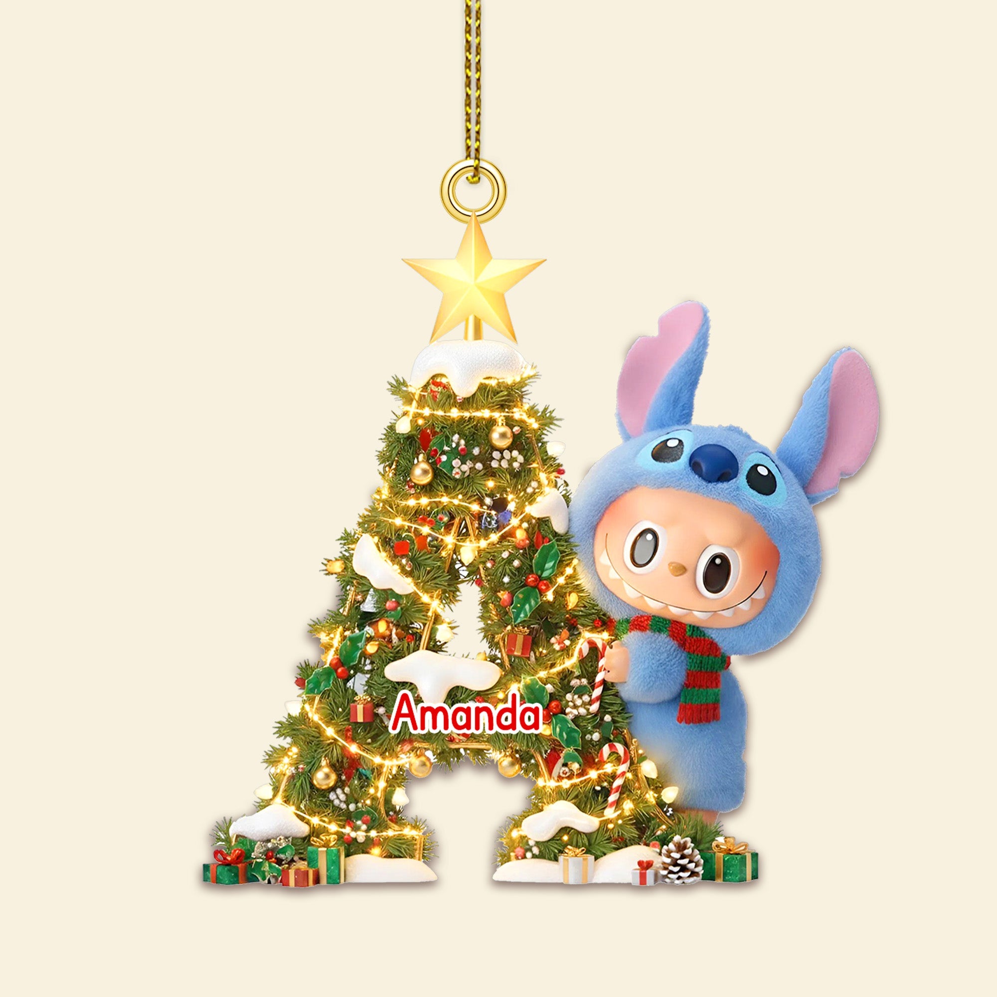 Celebrate Christmas with Amanda - Personalized Acrylic Ornament Ornament PopCulturePrints