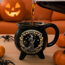 Load image into Gallery viewer, “Be the Witch You Were Born to Be” – Wild &amp; Free Halloween Cauldron Mug - Personalized Gift for Fantasy Lovers Cauldron Mug PopCulturePrints
