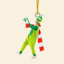 Load image into Gallery viewer, Custom Holiday Grinch Photo Christmas Ornament Ornament PopCulturePrints
