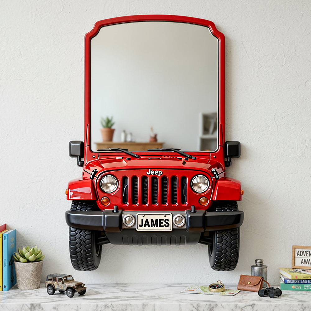 Off-Road Adventure Awaits! - Custom Shaped Mirror for Off-Road Enthusiasts Mirror PopCulturePrints