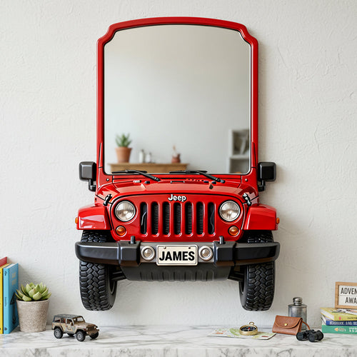 Off-Road Adventure Awaits! - Custom Shaped Mirror for Off-Road Enthusiasts Mirror PopCulturePrints