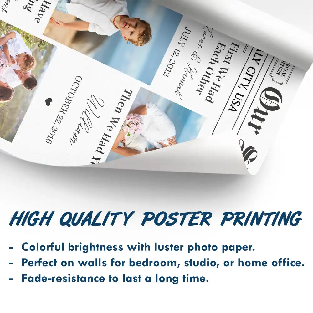 Our Story: 'Now We Have Everything' - Personalized Family Photo Poster Poster PopCulturePrints