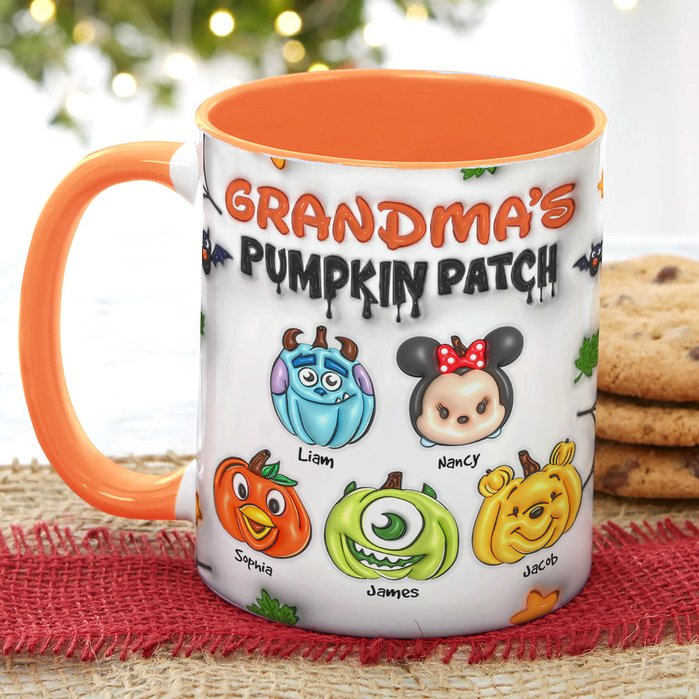 Personalized Grandma's Pumpkin Patch Accent Mug - Custom Characters & Names