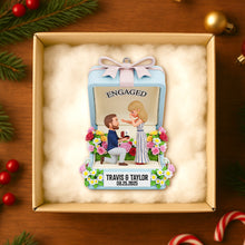 Load image into Gallery viewer, Engaged Forever - Personalized Engagement Anniversary Christmas Ornament for Couples Ornament PopCulturePrints
